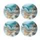 thumbnail image 1 of Billuyoard Posavasos de cerámica de oro azul Base de taza Absorbente Mármol Océano Decorativo Mostrada 4 piezas Billuyoard HA026036-01, 1 of 6