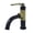 Matte Black / Antique Brass, variant on Kingston Brass KS2823KL Whitaker One-Handle Single-Hole Bathroom Faucet with Push Pop-Up Drain, Matte Black/Antique Brass