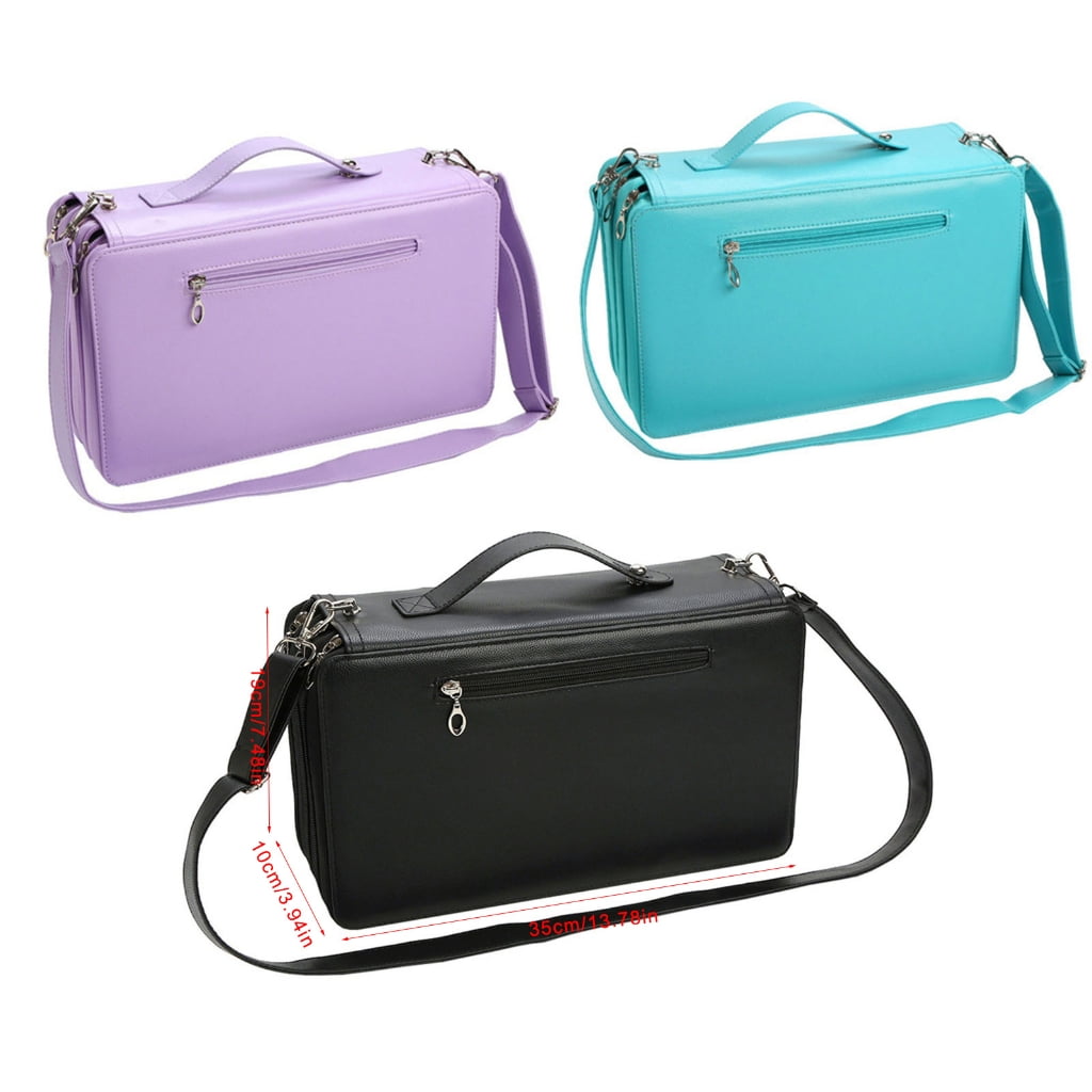 120 Slot Markers Organizers Carrying Bag with Shoulder Strap Multifunctional High Capacity Multilayer Marker Holder Case