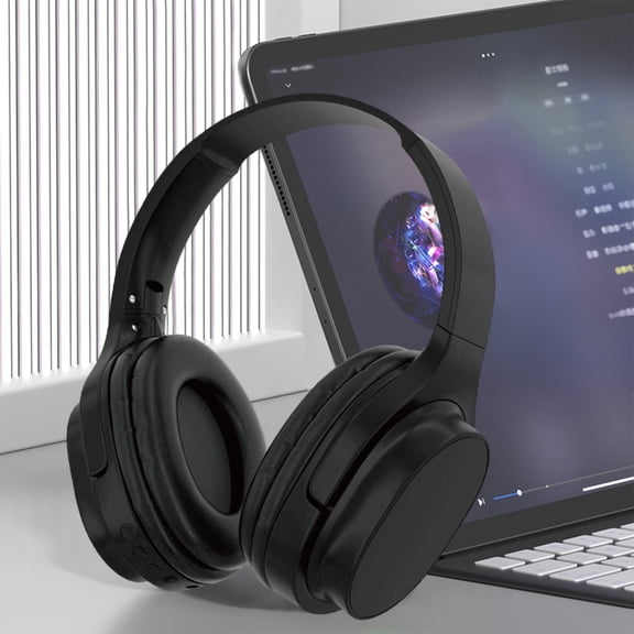 RFUGUG Versatile Bluetooth Headset Over-Ear- Foldable Design, Dual Mode for Wired/Wireless and Ultra-Long Playtime, No Delay Headphones for Smartphones Laptop Computer PC Tablets