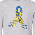thumbnail image 4 of Inktastic Down Syndrome Awareness Blue and Yellow Hearts Ribbon Long Sleeve Youth T-Shirt, 4 of 5