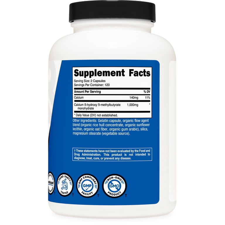 Nutricost HMB Supplement 1000mg per Serving, 240 Capsules