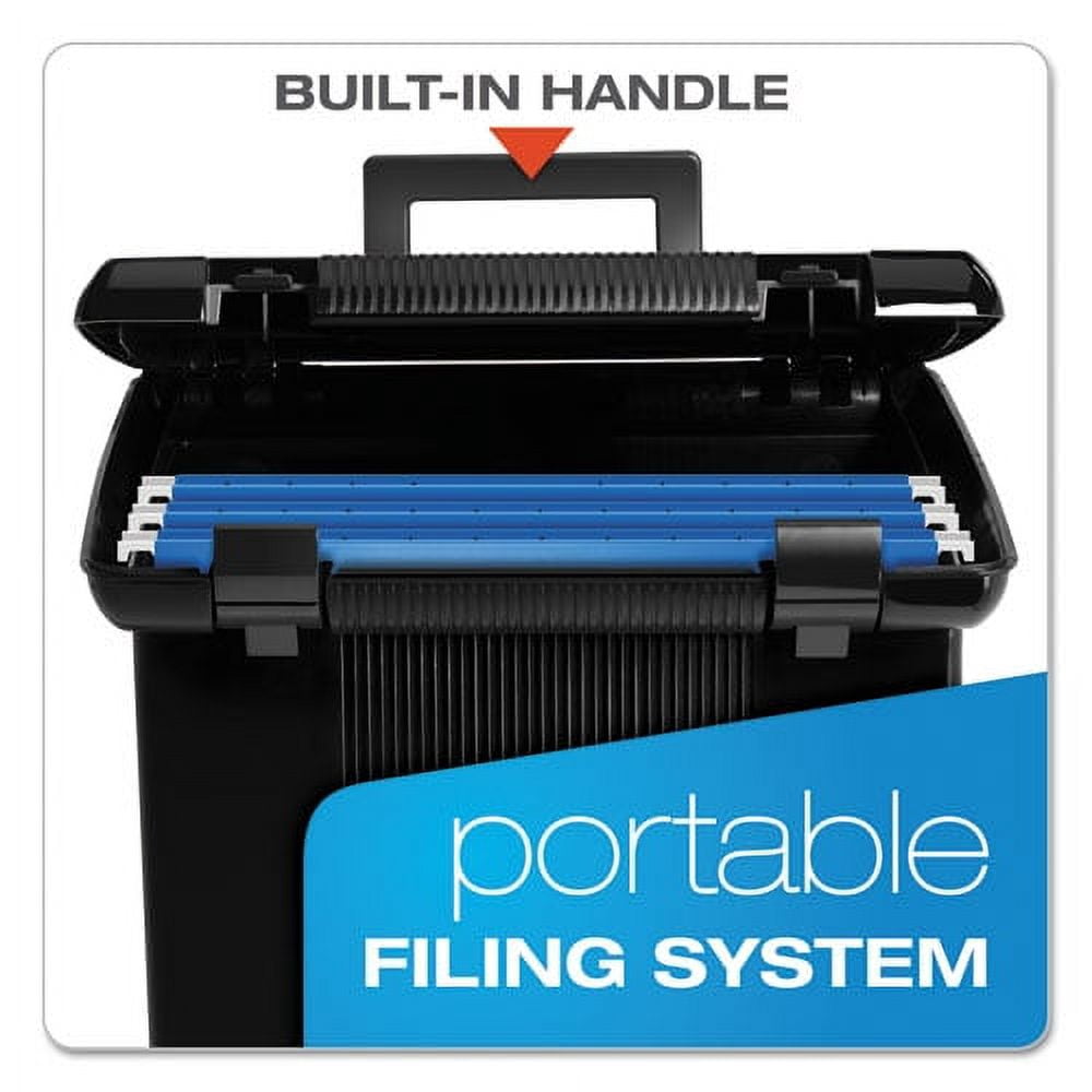 "Portable File Boxes, Letter Files, 13.88"" X 14"" X 11.13"", Black | Bundle of 5 Each"