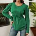 thumbnail image 2 of Huaizzzy Arrivées d'Automne Blouse Chemise à Manches Longues Mode Décontractée Détail à Volants Col Rond Bas Tunique Haut pour Femmes Grande Taille Vêtements pour Femmes Grande Taille Tuniques pour Femmes Hauts de Sarrau Femmes Grande Taille Grande Taille, 2 of 5