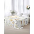 thumbnail image 5 of Yellow Daisy Floral Queen Size Flat Sheet, Wrinkleproof & Fadeproof Cooling Flat Bed Sheet Only, Spring Rustic Botanical Flowers Breathable Soft Bedding Top Sheets 90 x 102 Inches, 5 of 8