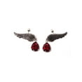 thumbnail image 1 of Steampunk Earrings - Wings w/ Ruby Jewel, 1 of 1