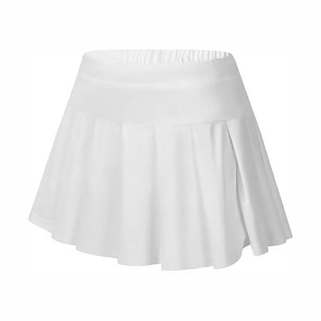 Ruyang Girls Sport Short Skirts Solid High Waist Pleated Half Skirts Outdoor Athletic Running Dress Teen Kids Elastic Cute