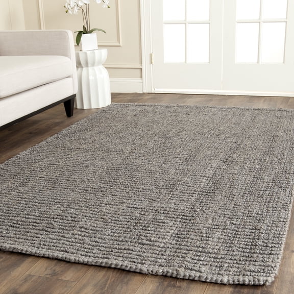 Safavieh Natural Fiber Levi Solid Area Rug, Light Gray, 4' x 4' Square
