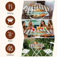 thumbnail image 7 of Thanksgiving Round Tablecloth, Fitted Table Cover with Elastic for 45"-54" Round Tables, Maple Leaf Pumpkin Black White Plaid Table Cloth Outdoor Indoor Dinning Party Waterproof Tablecloths, 7 of 7