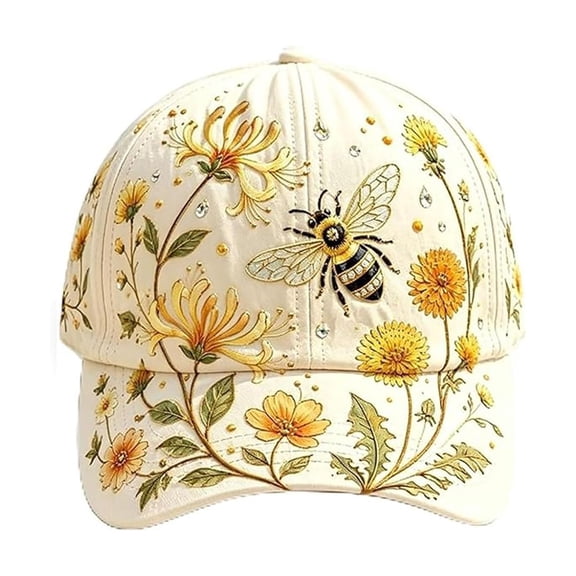 TELOLY Garden Morning Baseball Cap ,Adjustable Garden Baseball Hat for Women,Lightweight Breathable bee and bloom hat