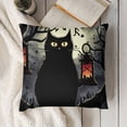 thumbnail image 3 of YINGXI  Black Murderous Knife Cat What Throw Pillow Case ,Funny Sneaky Cat Decorative Cushion Cover for Home Bedroom Girls Room Gaming Room, Gift for Women Men Girls 12x12in, 3 of 5