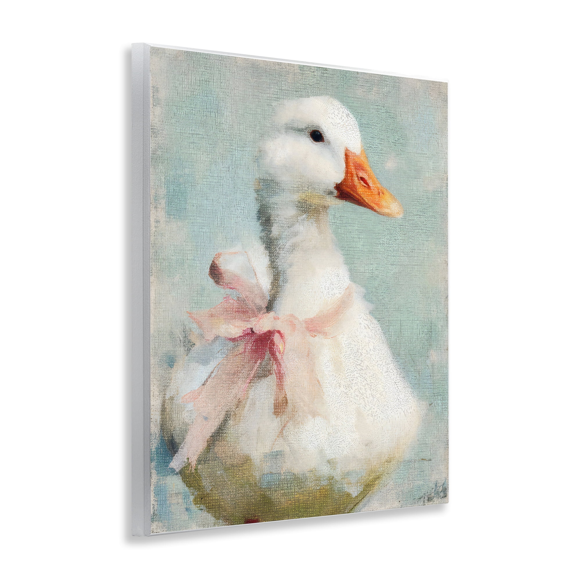 Stupell Industries Soft Pink Bow Goose Wall Plaque Art, design by LSR Design Studio