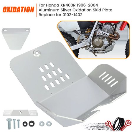 Fit For Honda XR400R 1996-2004 Silver Oxidation Skid Plate Strong & Lightweight