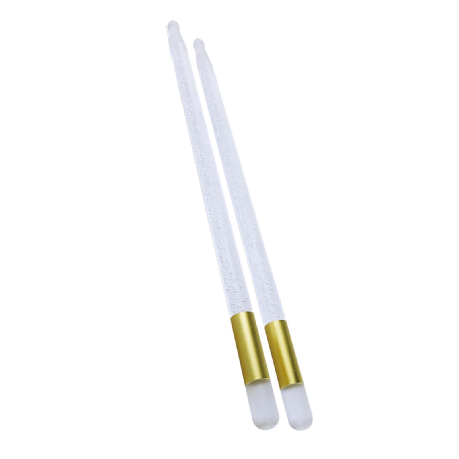 LeeQinersw 2 Pieces Light up Drum Sticks Percussion Accessories Lightweight Professional 13 Gold