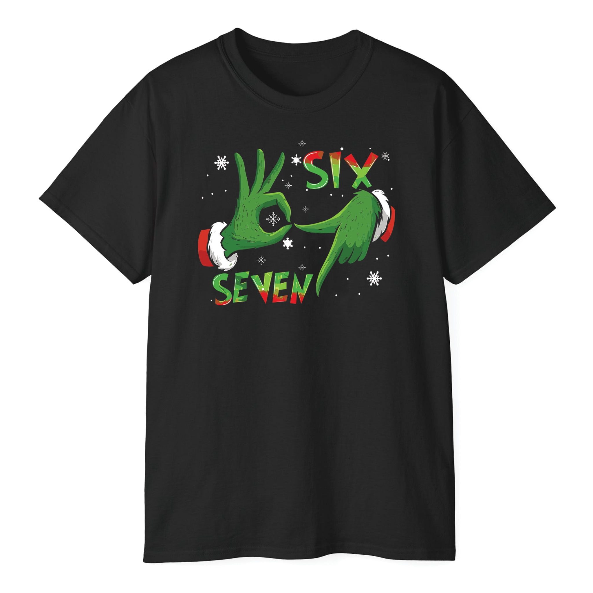 Funny Six Seven 67 Meme 6 7 Christmas Elf Hand T-Shirt
