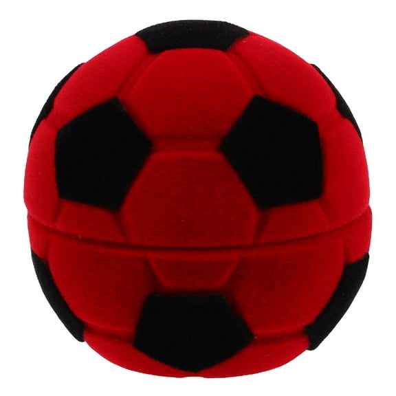 WHAMVOX Velvet Ring Box Ring Holder Small Ring Jewelry Box Soccer Shaped Velour Ring Box For Engagement Wedding Or Present Presentation