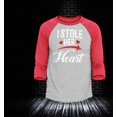 thumbnail image 2 of Shop4Ever Men's I Stole Her Heart Couples Matching Valentine Raglan Baseball Shirt Small Black/White, 2 of 4