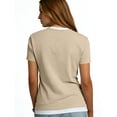 thumbnail image 5 of Kelon Dressy Tops for Women Short Sleeve Shirts Henley 2026 Summer Casual Basic Workout Clothes Business Casual Office Top, XL, 5 of 6