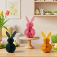 thumbnail image 6 of 3Pcs Easter Bunny 3D Ornament Paper Honeycomb Bunnies Easter Day Party Decorations Cute Rabbit for Wedding Birthday, 6 of 7