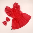 thumbnail image 3 of CBFFDC Robe pour Chien Costume de Noël Élégant Jupe Rouge avec Coiffe pour Chien Princesse, 3 of 6
