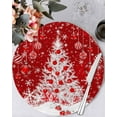 thumbnail image 2 of Christmas Round Placemats Set of 4 Red Christmas Tree Balls Place Mats Washable Woven Placemat Winter Snowflake Circle Braided Table Mat for Kitchen Dining Table Party Home Decor 15 Inch, 2 of 8