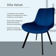 thumbnail image 3 of Comedor con Mesa en Vidrio Negro Moderna + 4 Sillas Velvet azul, 3 of 8