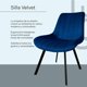 thumbnail image 3 of Comedor con Mesa en Vidrio Negro Moderna + 4 Sillas Velvet azul, 3 of 8