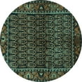thumbnail image 1 of Ahgly Company Machine Washable Indoor Round Persian Turquoise Blue Traditional Area Rugs, 3' Round, 1 of 4