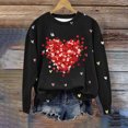thumbnail image 2 of Womens Cat Paw Heart Sweatshirts for Valentine's Day Oversized Crewneck Raglan Shirt Pullover Tops, 2 of 4