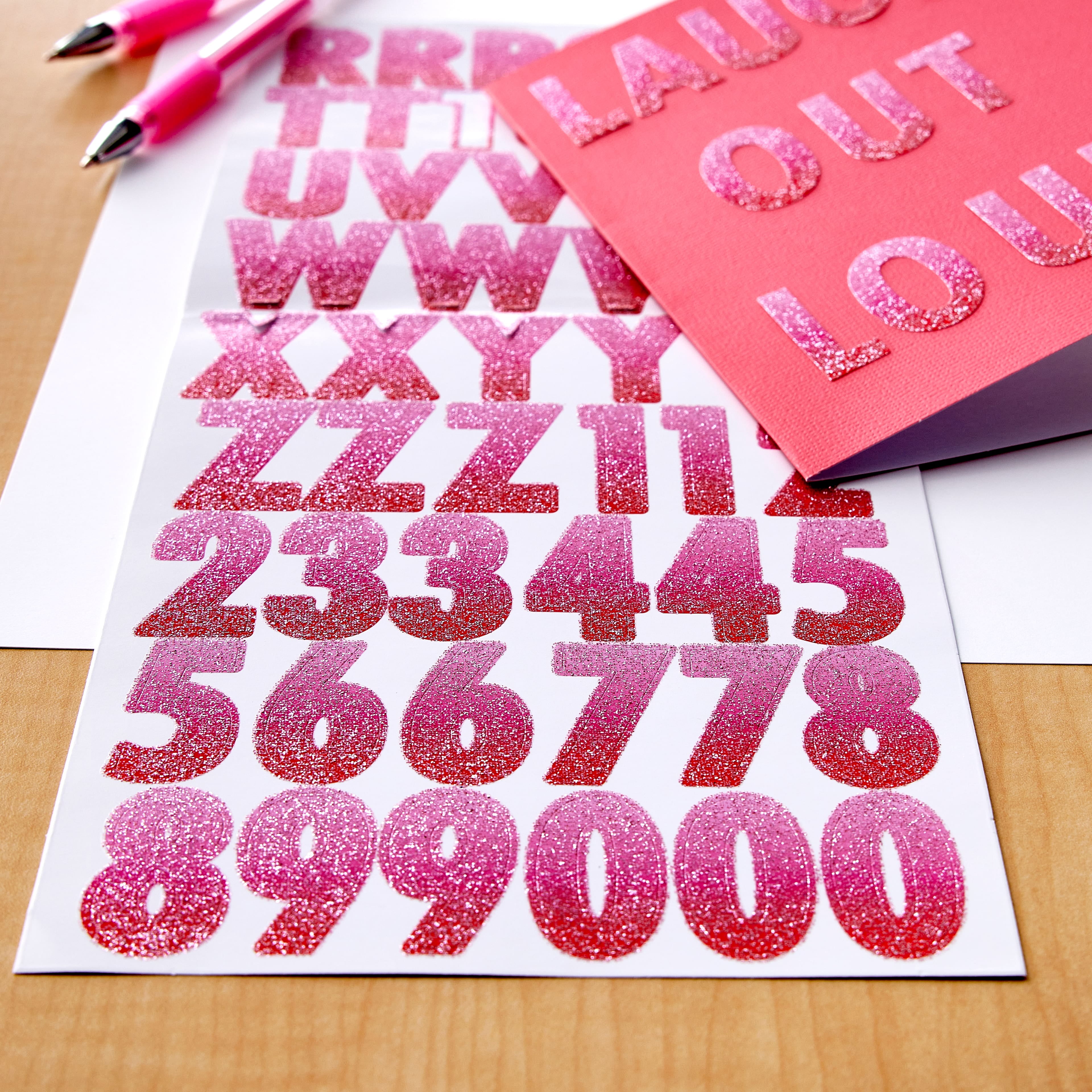 Recollections Glitter Pink Ombre Alphabet Stickers, 12 Packs: 112 ct. (1,344 total)