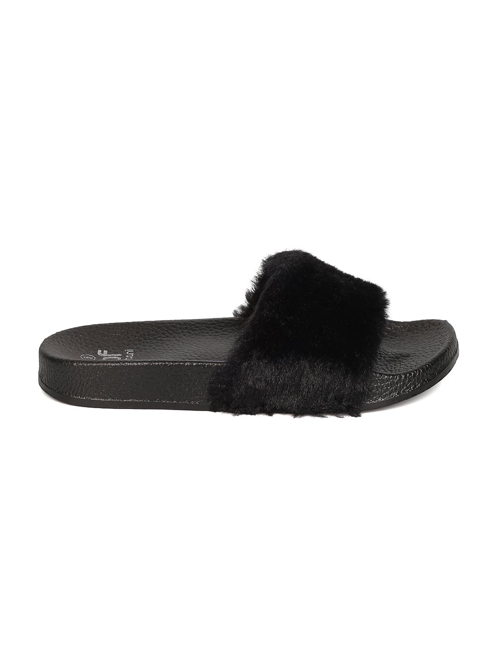 New Women Betani Farah-1 Fuzzy Flatform Footbed Slipper 