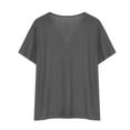 thumbnail image 5 of Wavsuf Mens Shirts V-neck Summer Gray T-Shirts Size S, 5 of 6