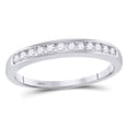 thumbnail image 1 of 14kt White Gold Womens Round Channel-set Diamond Single Row Wedding Band 1/4 Cttw - Size 8, 1 of 1