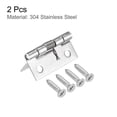 thumbnail image 3 of Uxcell Spring Loaded Hinges, 1.5" 304 Stainless Steel Self Closing Hinge for Furniture 2 Pack, 3 of 5