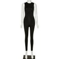 thumbnail image 2 of KEINXS Combinaison Femme Slim Couleur Unie Sans Manches Col Haut Bodycon Combinaison, 2 of 4
