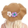 thumbnail image 5 of 56-58cm hat circumference women's sun hat summer straw hat and straw bag set sun hat beach hat - Khaki, 5 of 5
