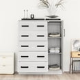 thumbnail image 4 of Better Home Products JCF Sofie Commode Haute en Bois à 5 Tiroirs Armoire en Blanc, 4 of 9