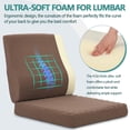 thumbnail image 3 of Shinnwa Recliner Cushion with Lumbar Support Pillow Egg Crate Foam Reduce Fatigue Extra Large Seat Cushion with Back Support for Elderly, Brown, 3 of 7