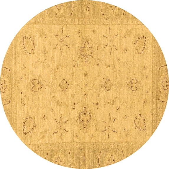 Ahgly Company Indoor Round Oriental Brown Traditional Area Rugs, 4' Round