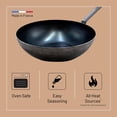 thumbnail image 3 of Wok Pan de Buyer, acero al carbono azul, 32 cm de diámetro, apto para horno, 3 of 9