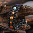 thumbnail image 3 of GHSDFBB Boho Handmade Natural Stone Bead 3 Row Wide Wrap Wrist Statment Bracelet Jewelry Collection, 3 of 7
