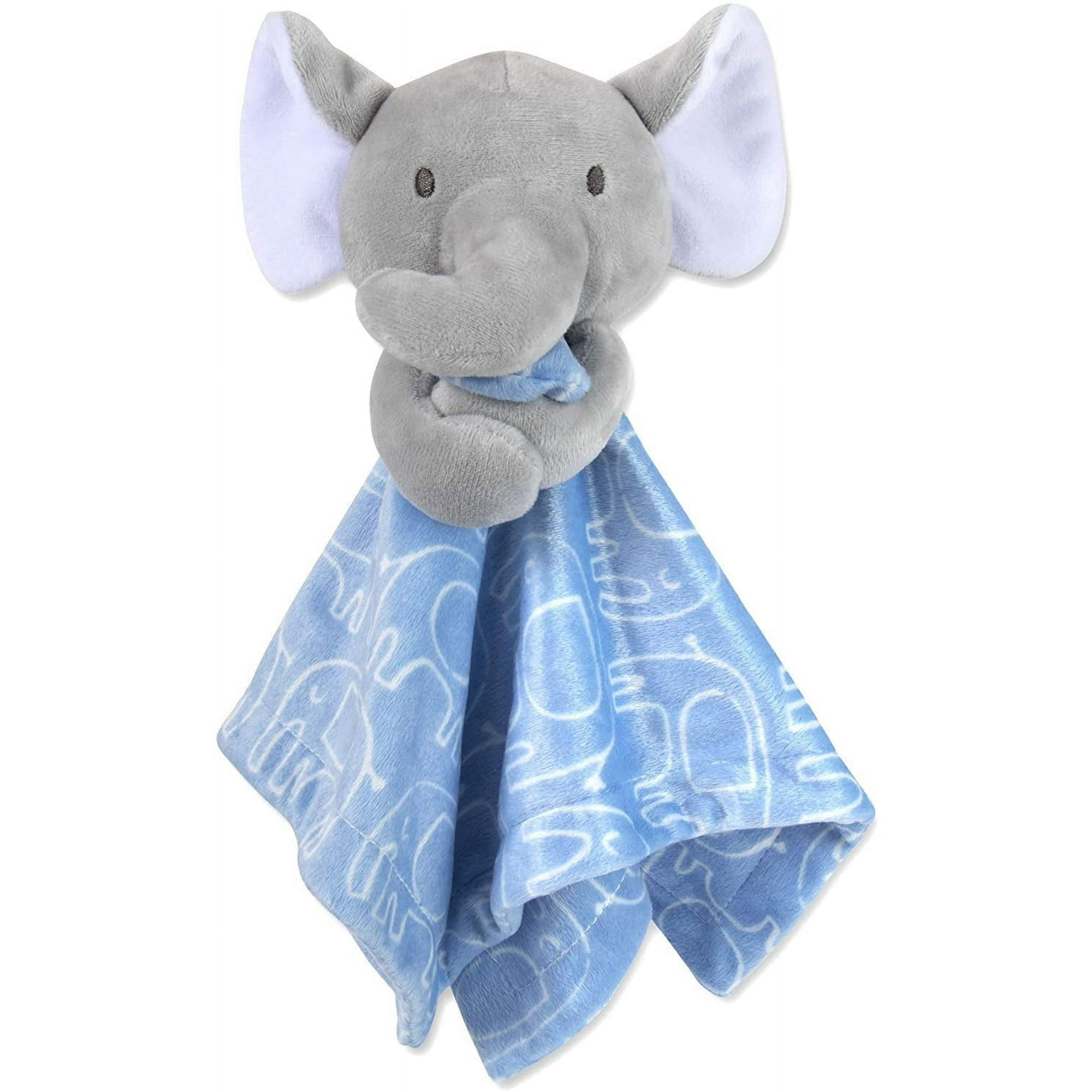 Minky Animal Snuggler Lovey Blanket for Kids Babies Boys Girls Gender Neutral Security Blanket with Stuffed Animal Excellent Blue Elephant Walmart