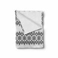 thumbnail image 2 of Oriental Soft Flannel Fleece Throw Blanket, Black White Mandala Design Floral Elements Monochrome Tattoo Pattern South, Cozy Plush for Indoor and Outdoor Use, 70" x 90", White Black, by Ambesonne, 2 of 6