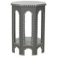 thumbnail image 2 of SAFAVIEH Nara End Table Grey Silver Nail Head Grey, 2 of 4