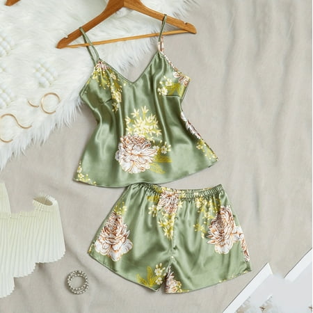 Xdegoge Satin Nightgowns for Women Silk Slip Dress Sleepwear Sexy V Neck Negligee Lingerie Short Nightwear Soft Chemise Nightwear Silk Robe Green M ofertas Relampago De Hoy