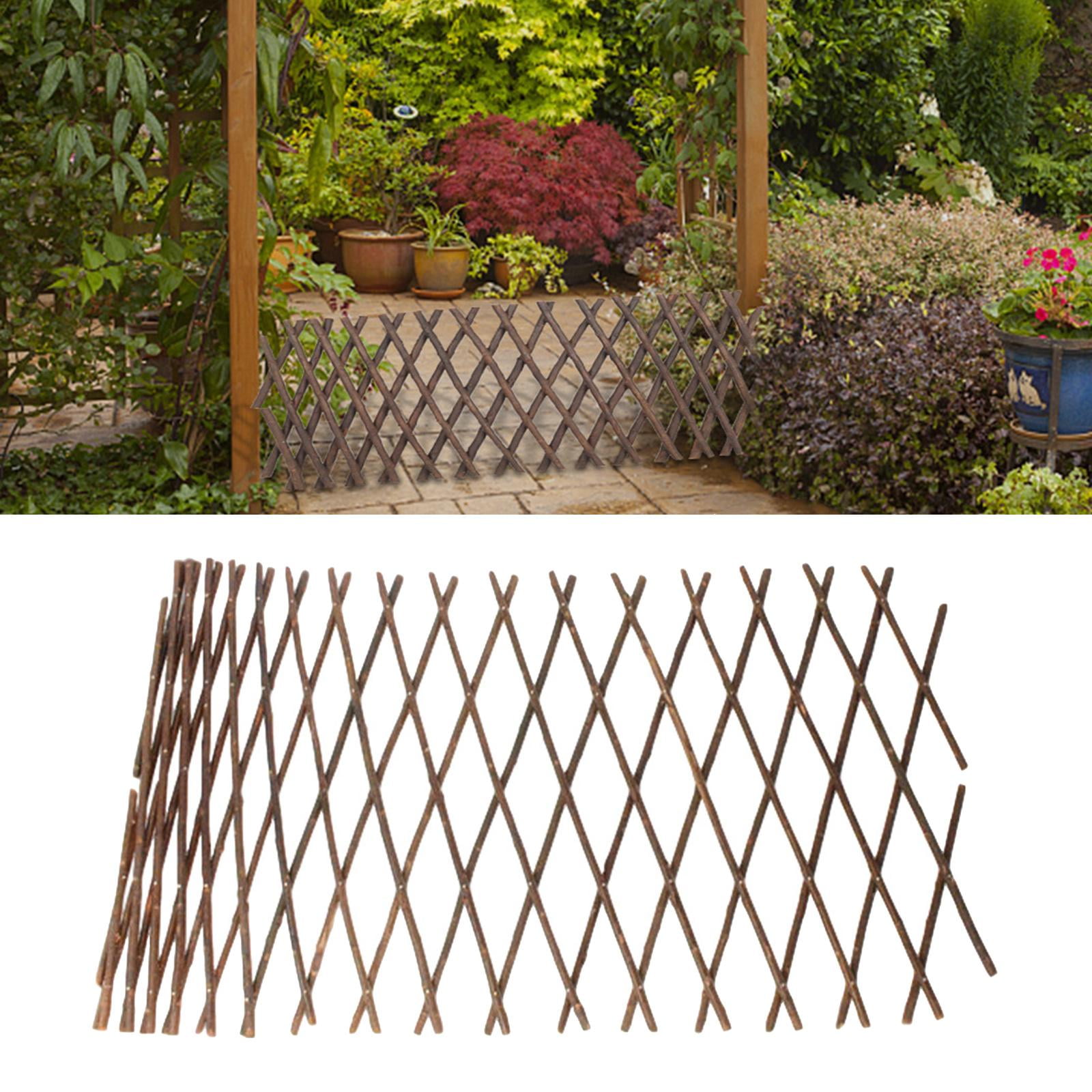 uyoyous Garden Fence Wood Expanding Fence Gate Panel for Home Yard Garden Plant Climb Trellis partition Decorative 2 Pack 