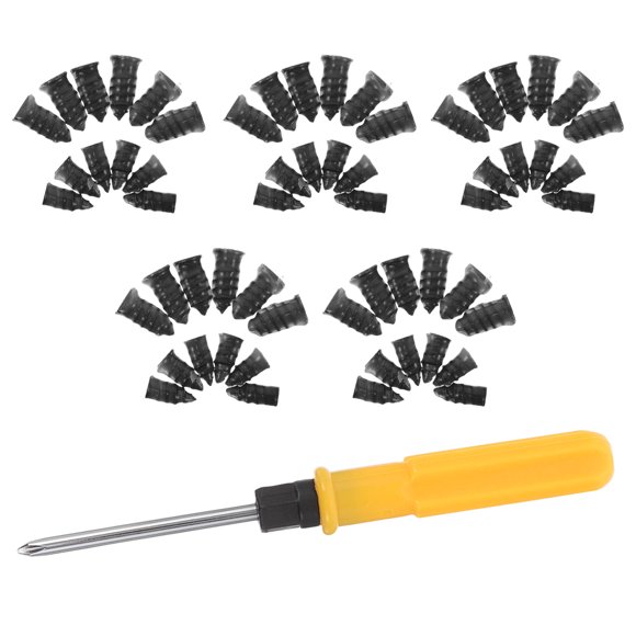 UPGRATOR Car Tire Plug Kit for Emergency Puncture Repairs with Strong Adhesion Technology, Portable Black Rubber and Galvanized Metal Tools
