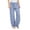 Light Blue, variant on DeHolifer Girls Pants Cotton Lien Elastic High Waisted Solid Color Drawstring Loose Comfy Wide Leg Long Trousers,6 Years