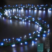 500 LED String Lights Outdoor, 16 Modes Plug in Twinkle Fairy Lights for Bedroom, 46ft 500LED Christmas Lights Cluster Lights Outdoor Waterproof -White&Blue