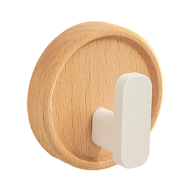 Gancho de pared adhesivo para llaves, multiusos, resistente y decorativo. Nogal Haya Blanco